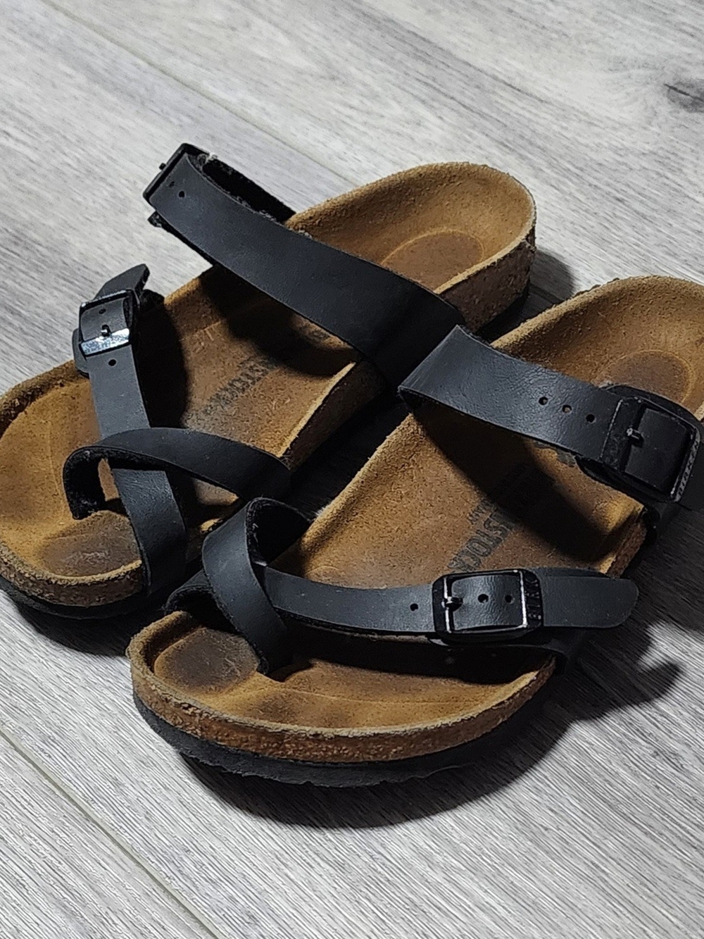 Birkenstock Mayari Black Crisscross Leather Sandals Girls Youth Size 1